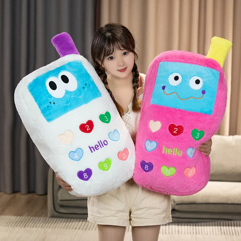 New Mobile Phone Plush Toy Cartoon Colorful Hand Warm Pillow Cute Mobile Phone Plush Pillow for kids