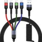 Phone Cable Usb USAMS US-SJ349 Hot Product Universal 1.5m 4 In 1 Spring Braided Cable Mobile Phone Usb Cable