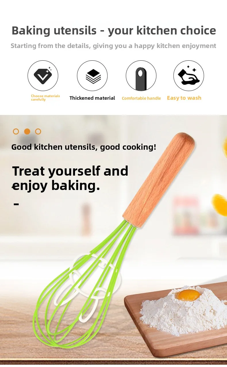 Small Kitchen Silicone Egg Beater Manual Egg Mixer Tool for Baking details