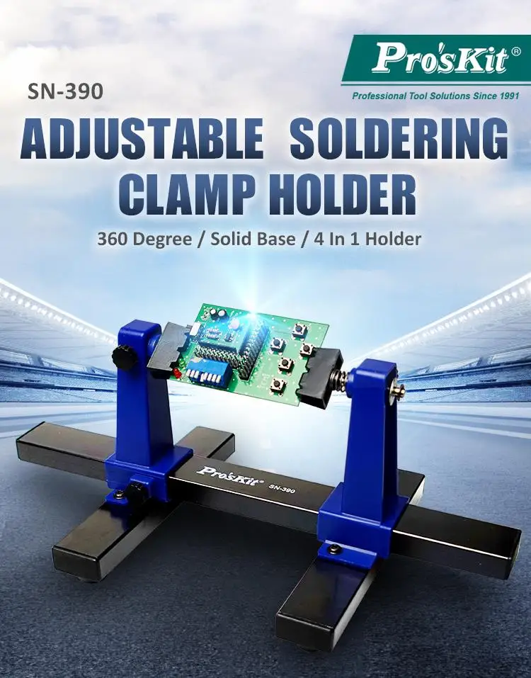 Adjustable Welding Auxiliary Clamp Holder Proskit Sn 390 For Pcb Board