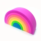 Toy Toys BPA Free Rainbow Stacking Toy Silicone Stacker Educational Baby Toys