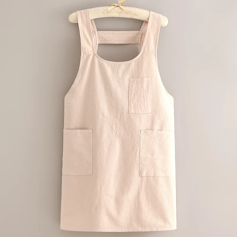 Solid Color Men Women Custom Logo Oilproof Waterproof Apron Sleeveless Aprons Kitchen Cooking Restaurant Bib Apron with Pocket details