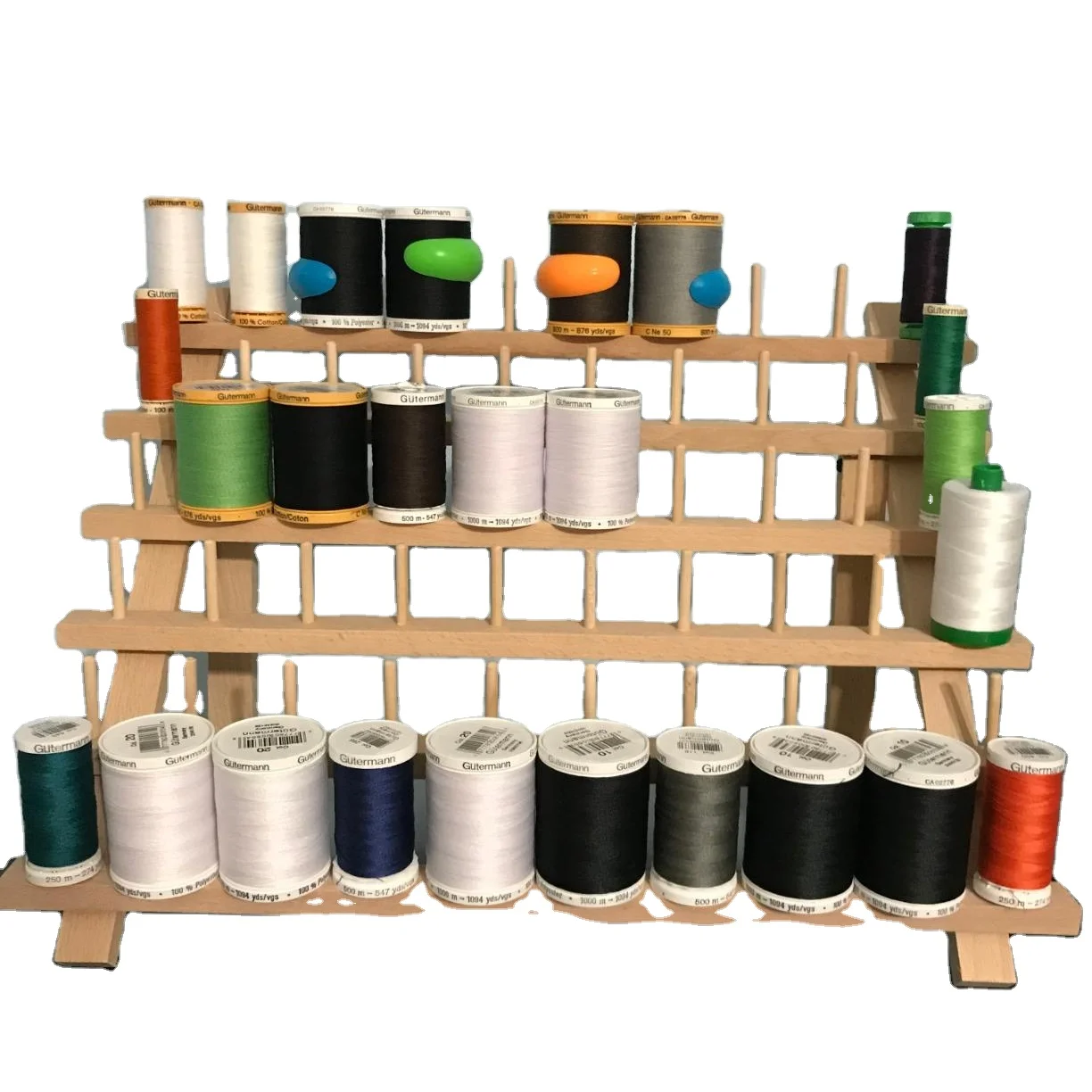 Wholesale Youlike 60-Spool Thread Rack Wooden Thread Holder Sewing Organizer for Sewing for Hair-braiding