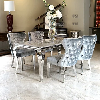 dining room furniture set marble top modern square louis dining table