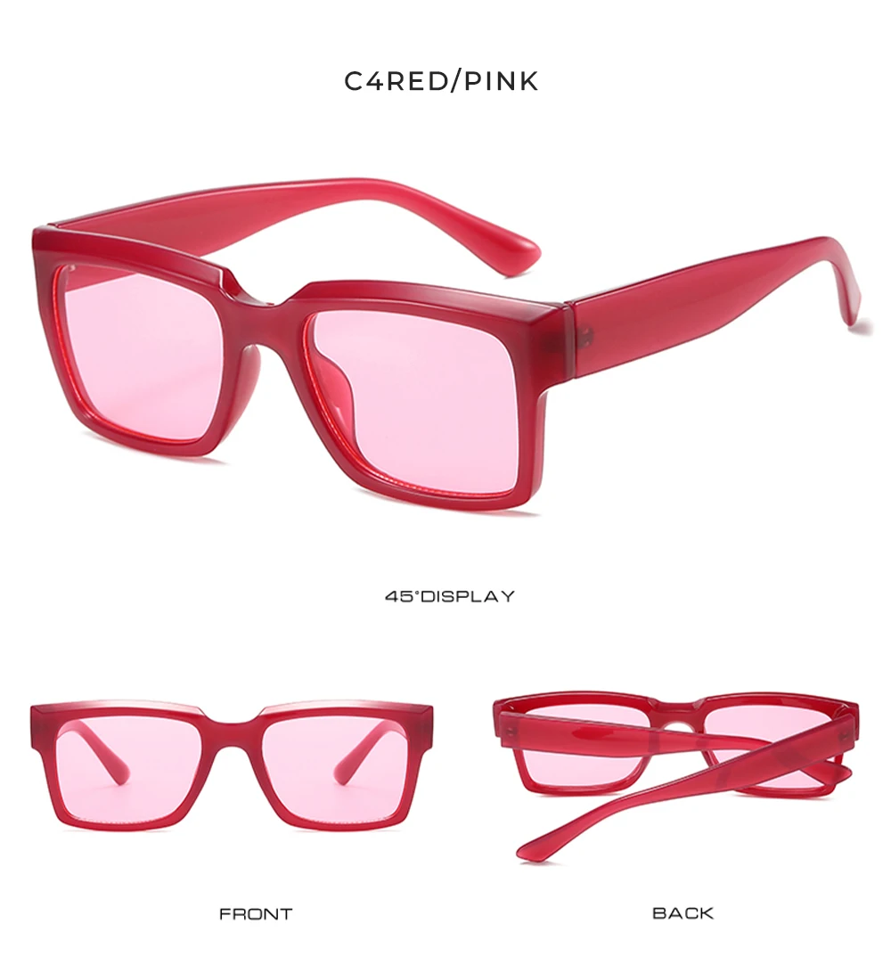 ZXCVWWE Vintage Small Rectangle Sunglasses Women Men Retro Summer Eyewear Glasses Frame Candy C5u1 Metal Sun Lens S Eye Trendy Color S6g5 - View #8