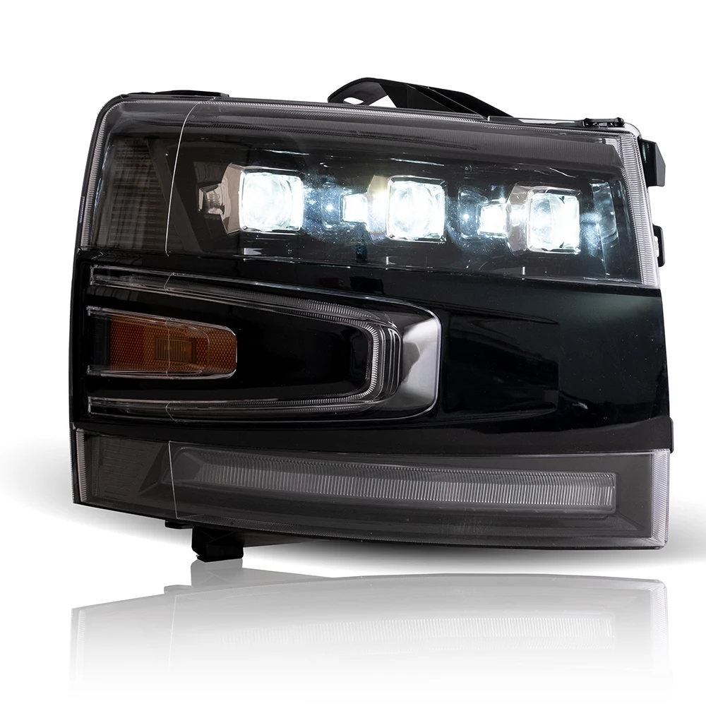 product headlight head light led 3 lens headlights car headlamp 2007 2013 for chevorlet silverado 2500 3500 hd plug and play-7
