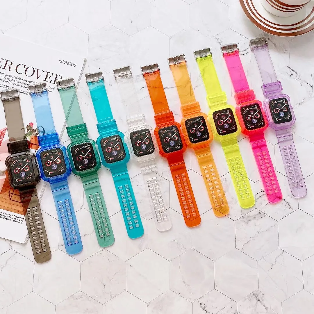 Correa Para Belts Smart Watch Sport Straps Tpu Crystal Color Clear Watch  Band For Apple I Watch 38 40 42 44mm Smartwatch Bands - Buy For Apple I  Watch 38 40 42