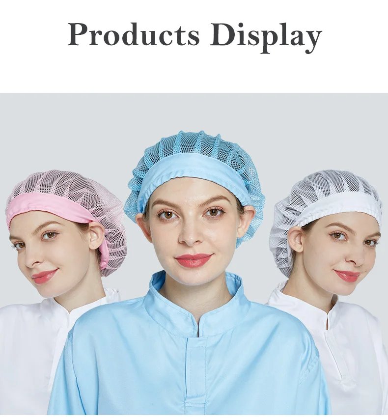 KL-3006 Polyester Mesh Hat with Adjustable Rope for Food Factory and Workshop - Dust Proof Mesh Style Cap