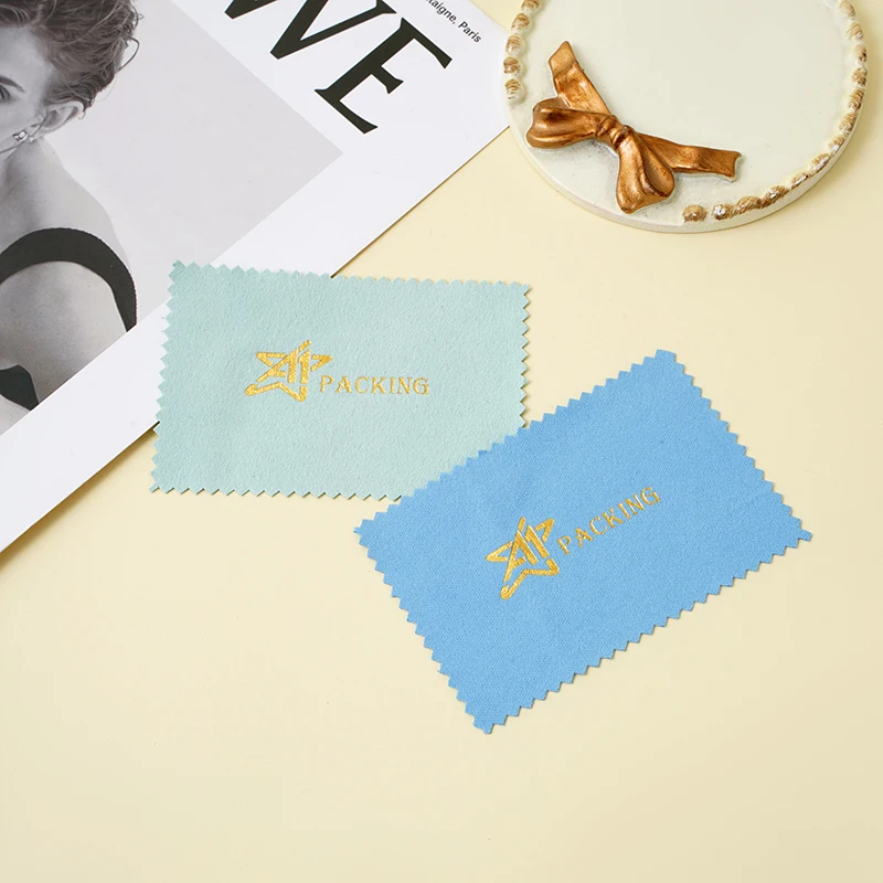 Jewelry box with branded cloth Custom polishing cloth inside jewelry box