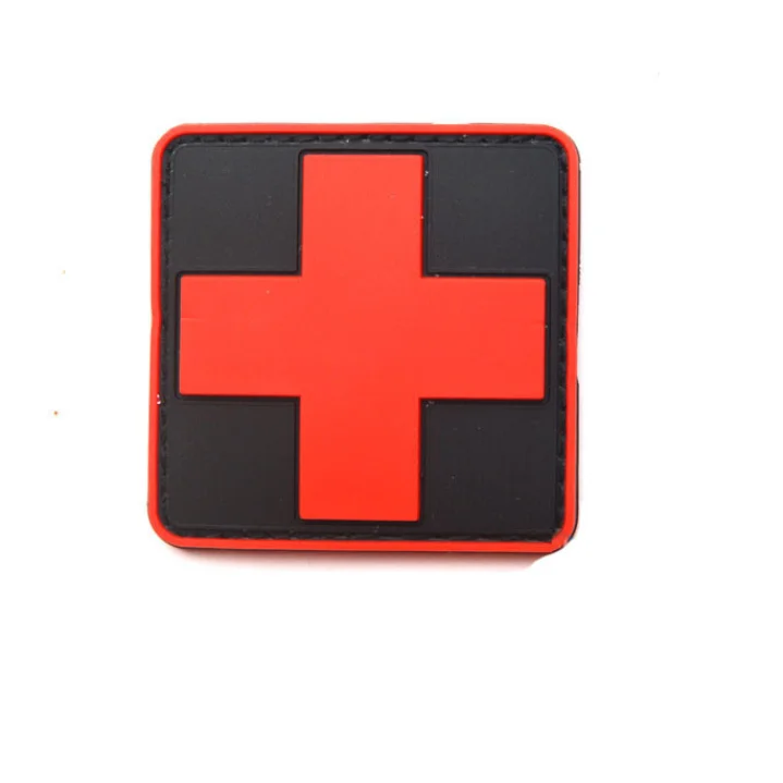 Black Medic Red Cross Tactical Morale Patch USA Army EMS EMT  Badge PVC 