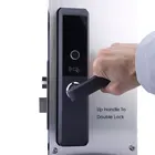 Hotel Card Lock Biometric Door Locks Fingerprint I1W Hotel Wifi Wooden Door Biometric Fingerprint Card Handle Lock