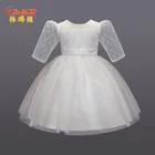 Girls Party Girls Factory Made Ivory Girls Clothing Party Bow Satin Tulle Wedding Baby Girls Dresses