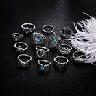 Women's Ring Women's 925 Silver Diamond Ring Sapphire Ring 13-piece Set