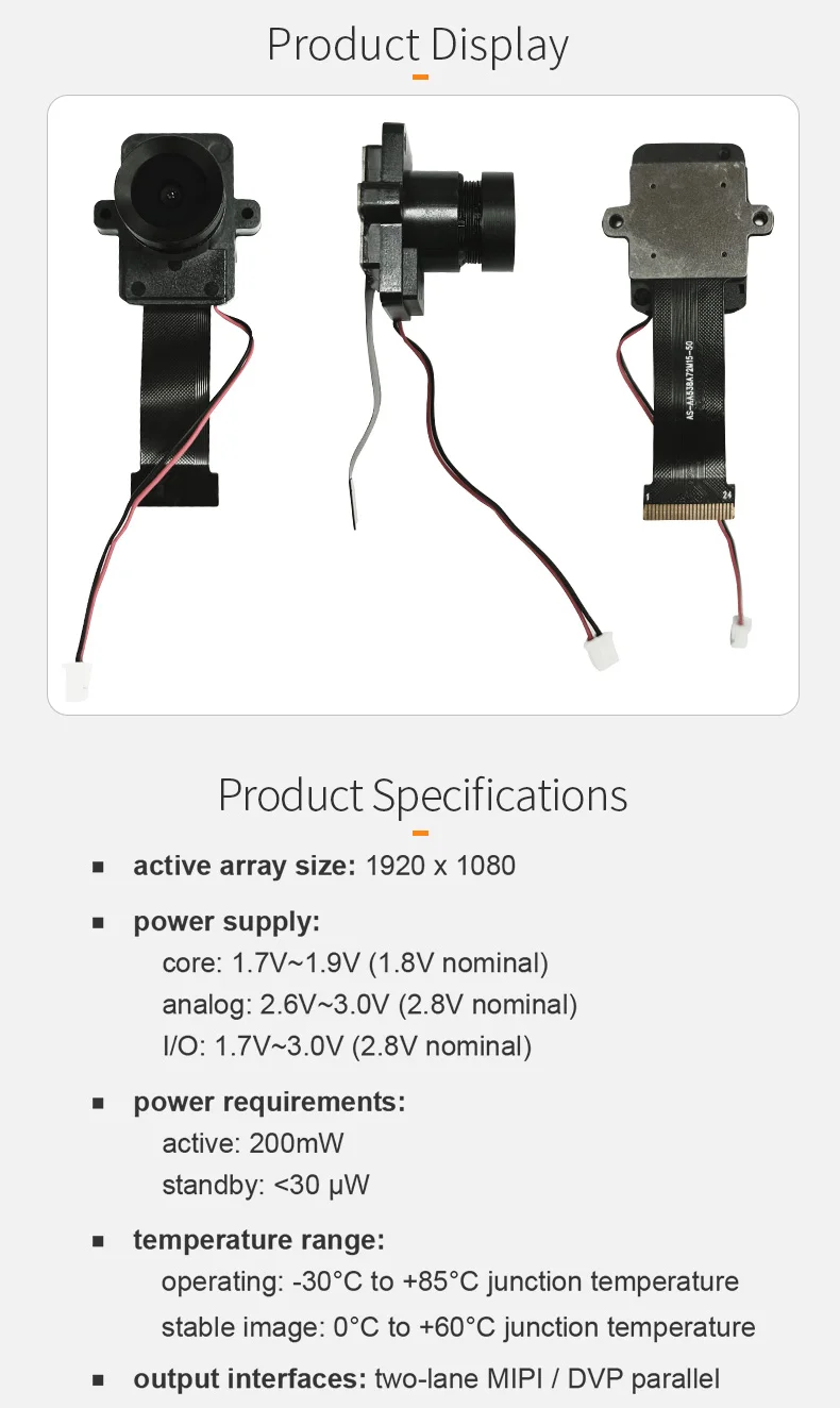 DGZX 1/2.7inch OV2735 1080P Full HD Color CMOS Sensor IR-CUT Infrared Switching 850/940nm Wide Angle Lens Mipi 2MP Camera Module插图1 DGZX 1/2.7inch OV2735 1080P Full HD Color CMOS Sensor IR-CUT Infrared Switching 850/940nm Wide Angle Lens Mipi 2MP Camera Module插图1