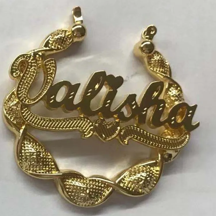 18k Real Gold Plated Hoop Earrings Name 