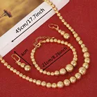 Beads Gold Color Fashion African Beaded Earrings Necklace Bracelet Ethiopian Women Beaded Jewelry Sets