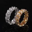 Rings Ring Rings Hip Hop Bling Zircon Cuban Rings Fashion 8mm Iced Out Circle Ring For Men