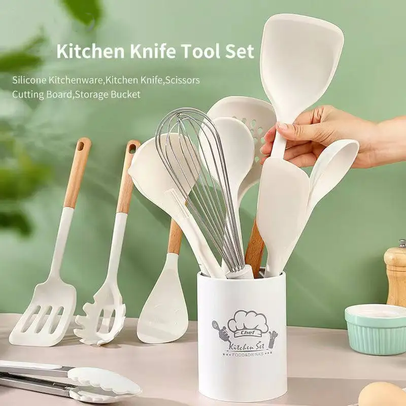 Hot sale modern kitchen accessories cooking tools soft durable silicon cooking tool set silicone spatula set