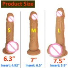 Sex 100% Silicone Realistic Soft Dildo With Suction Cup 6.3" 7" 7.5" G-Spot Massage Stimulator Female Sex Toy For Women