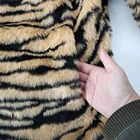 Fur Women Tiger Print Party Polyester Winter Long Fur Jackets Coats