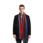 Red Scarf Custom Your Own Logo 100% Acrylic Red Blue Scarf For Men