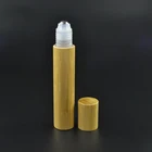 10 Cover Glass Bamboo Bottle Hot Sale 5 Ml 10 Ml Glass Transparent Roll On Perfume Bottle With Bamboo Cover