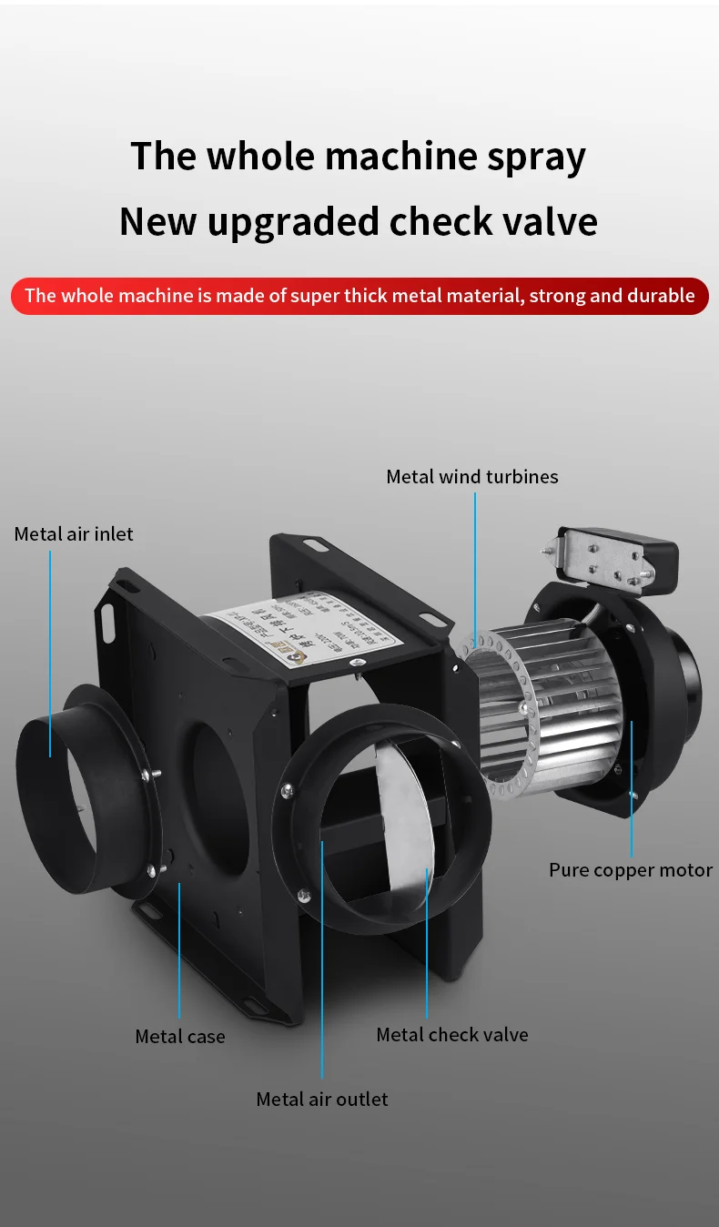 Centrifugal Fan, 220V/110V, 90W, Inline, BBQ - detail 8
