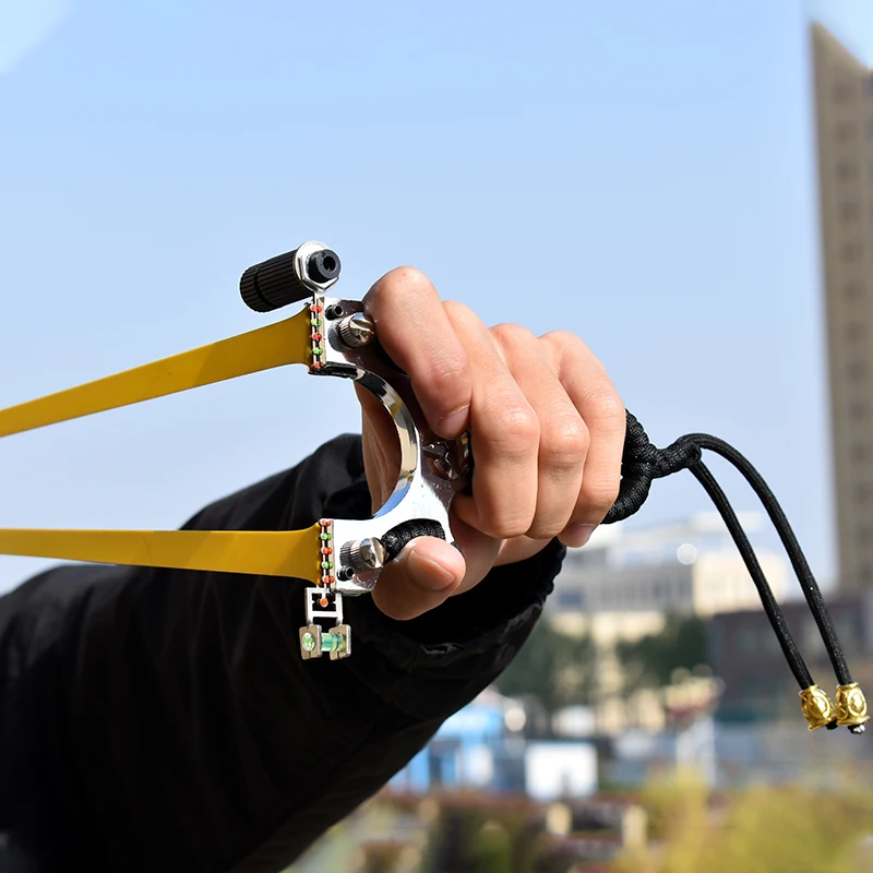 热销合金狩猎射击弹弓户外射击训练弹弓带橡胶