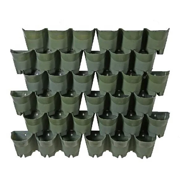 36 Total Pockets in This Set SELF Watering Vertical Wall Hangers with Pots Included Each Wall Mounted Hanging Pot has 3 Pockets Self Watering Planter Set Wall Plant Hangers 