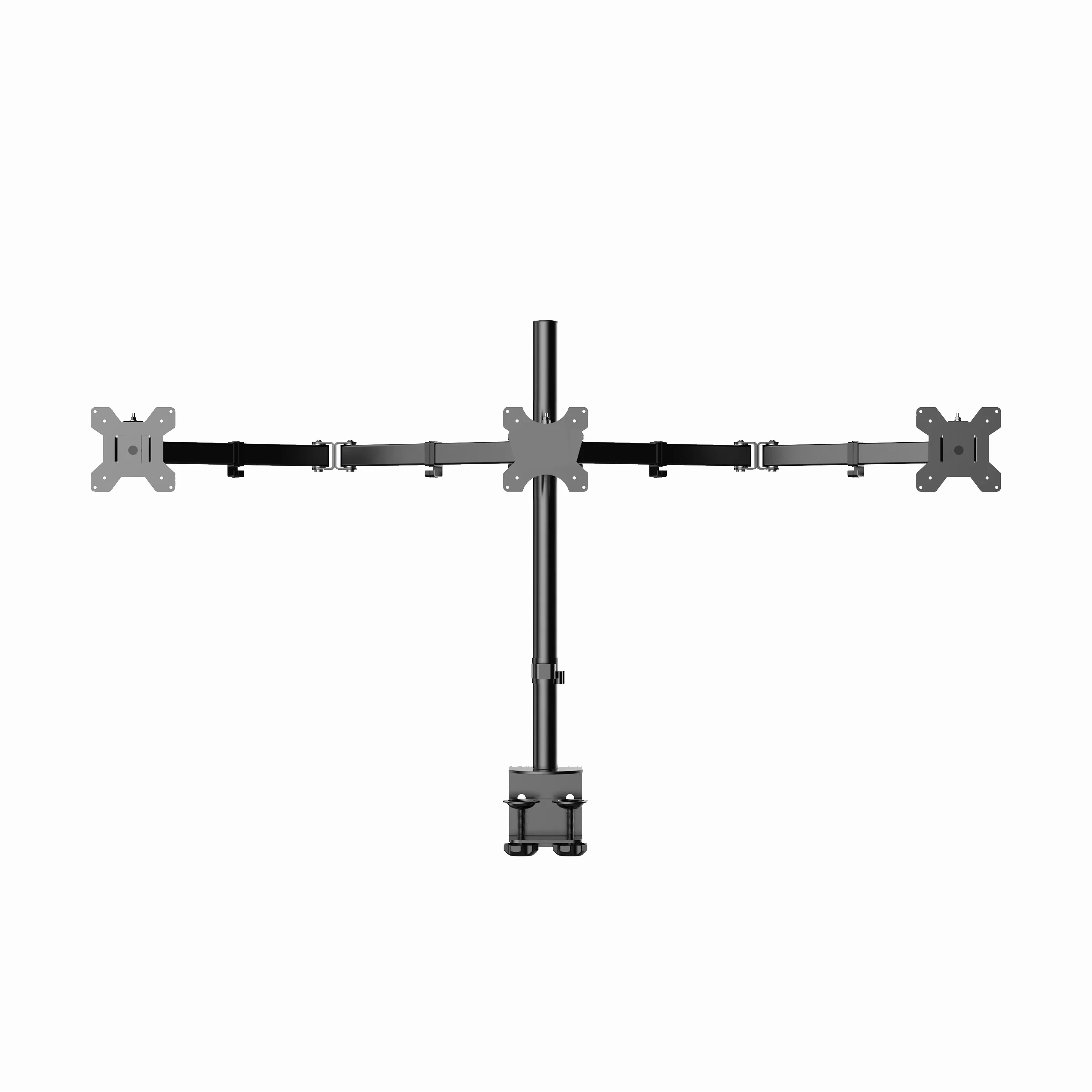 Monitor Arm Mount Adjustable Triple Monitor Stand With Base Fits For 13