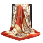 Square Scarf Square Light Luxury Style Womens Printed Square Scarf 90*90cm High Quality Dubai Silk Square Head Scarf
