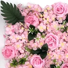Rose Wholesale Hydrangea Smiling Square Rose Pink Artificial Wedding Flower Wall Backdrop