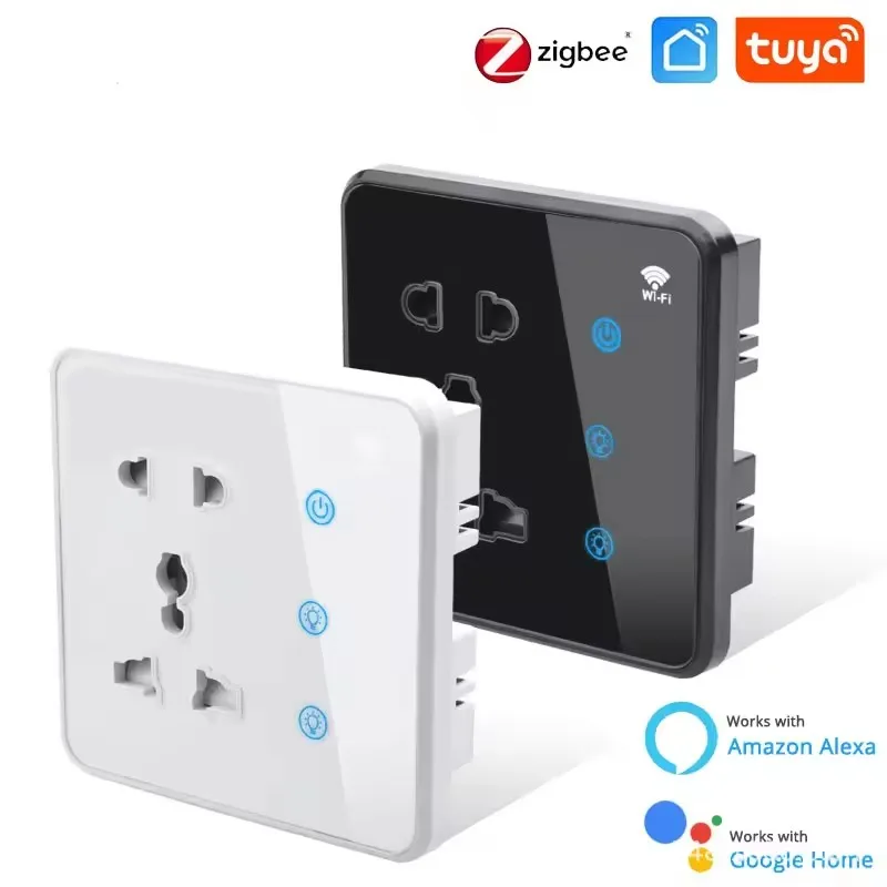 Tuya/Zigbee Smart Touch switch US EU and UK Smart Home Multi-function Wifi wall socket