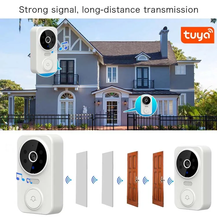 Rscamtom Tuya Smart batteries Waterproof Night Vision Home Security 1080P Camera Digital Visual Intercom WIFI Wireless Doorbell