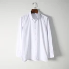 Shirts Long White Cotton Shirt School Shirts Uniform Long Sleeve White Unisex 65 Polyester 35 Cotton Shirt