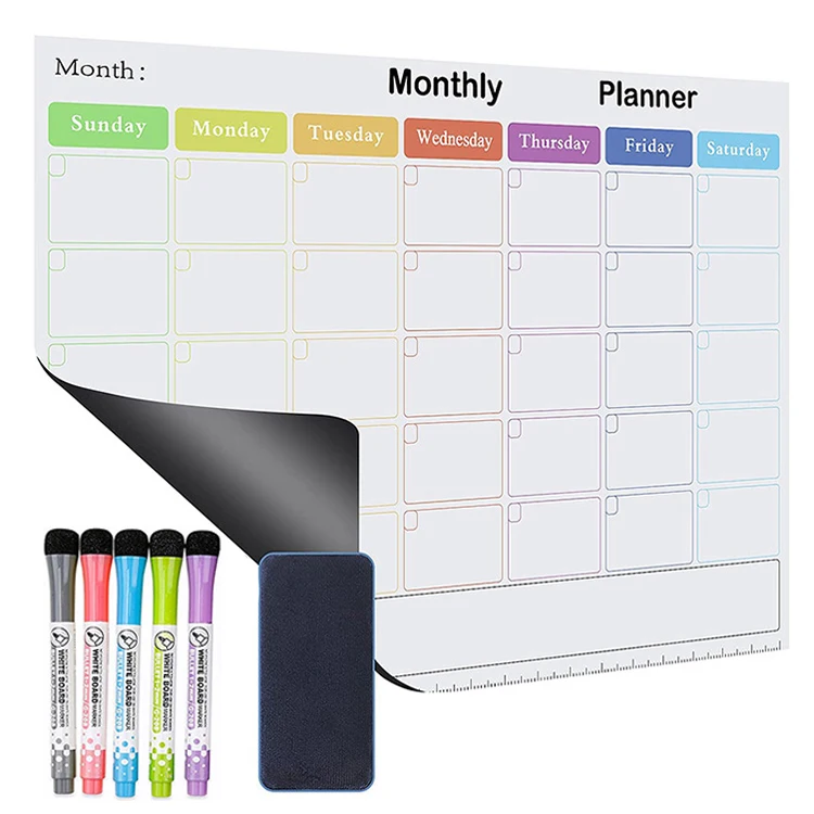 Small Magnetic Fridge Weekly Planner Whiteboard Board with Marker Pen 