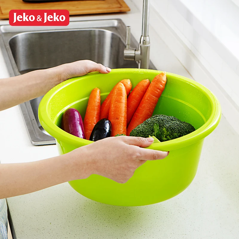 Jeko&Jeko Nice Quality Hot Sale Plastic Round Thick Kitchen Fruit and Vegetable Basin  Washbasin Washbowl