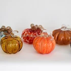 Orange Wholesale Amber Orange Colorful Glass Ornaments Home Decorative Pumpkin