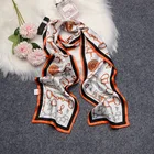 Scarf Silk Streamers Women's Silk Scarves Thin And Narrow Scarves Double-layer Silk Neckties Long Scarf Women