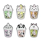 Pin China Manufacture No Minimum Custom Cute Anime Milk Tea Cup Pin And Badges Silkscreen Hard Cartoon Lapel Enamel Pin