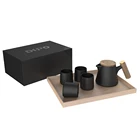 Tea Cup Porcelain Tea Cups Ceramic Tea Pot And Cup In 1 Set Porcelain Ceramic Tea Pot With Lid Cup Bamboo Handle Design