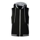 Sleeveless Ready To Ship Men's Boys Blank Sleeveless Crew Neck Hoodie Vest Combo T-shirt