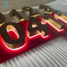 Number Custom Outdoor Business Logo Signages 3d Backlit Metal Letter Number Sign