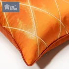 Cover Dyeberry American Orange Gold Diamond Pattern Luxury Square Jacquard Cushion Cover With Piping
