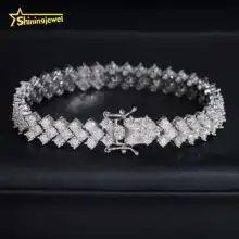 Fine Jewelry 925 Solid Silver D VVS1 Moissanite Diamond Bracelet GRA Certificated Custom Hip Hop Bracelet for Men Women