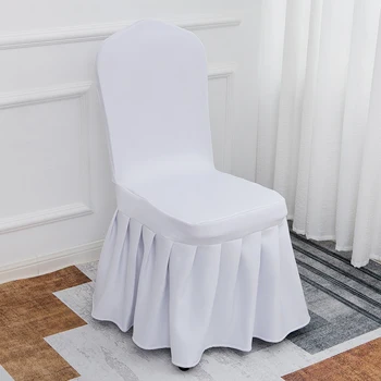 Universal Spandex Dining Chair Cover Wedding Banquet White Stretch Chair Covers