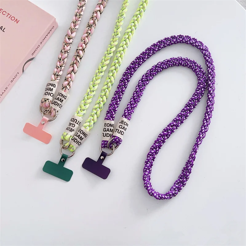 Woven Rope Long Shoulder Strap Universal Mobile Phone Lanyard Woman Jewelry Fashion Phone Case Anti Loss Pendant Accessories