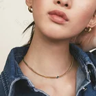 Gemstone Necklace New Necklace Gemnel Customized 925 Silver 18k Gold Chunky Curb Chain Gemstone Necklace Women