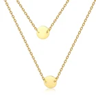 Chain Chain Necklace 925 Sterling Silver Choker Disc Women Pendant Gold Plated Chain Layered Necklace