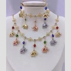 Zircon 2022 New Design Cheap Wholesale Color Zircon Bridal Three-piece Set Jewelry Set